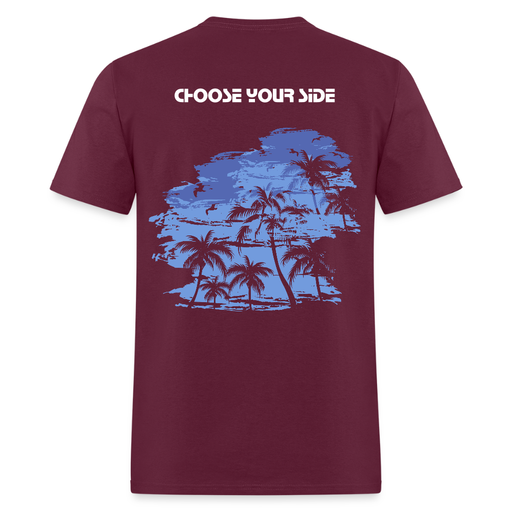 Riviera “Choose Your Side” T-Shirt – Minimal Streetwear Tee - burgundy
