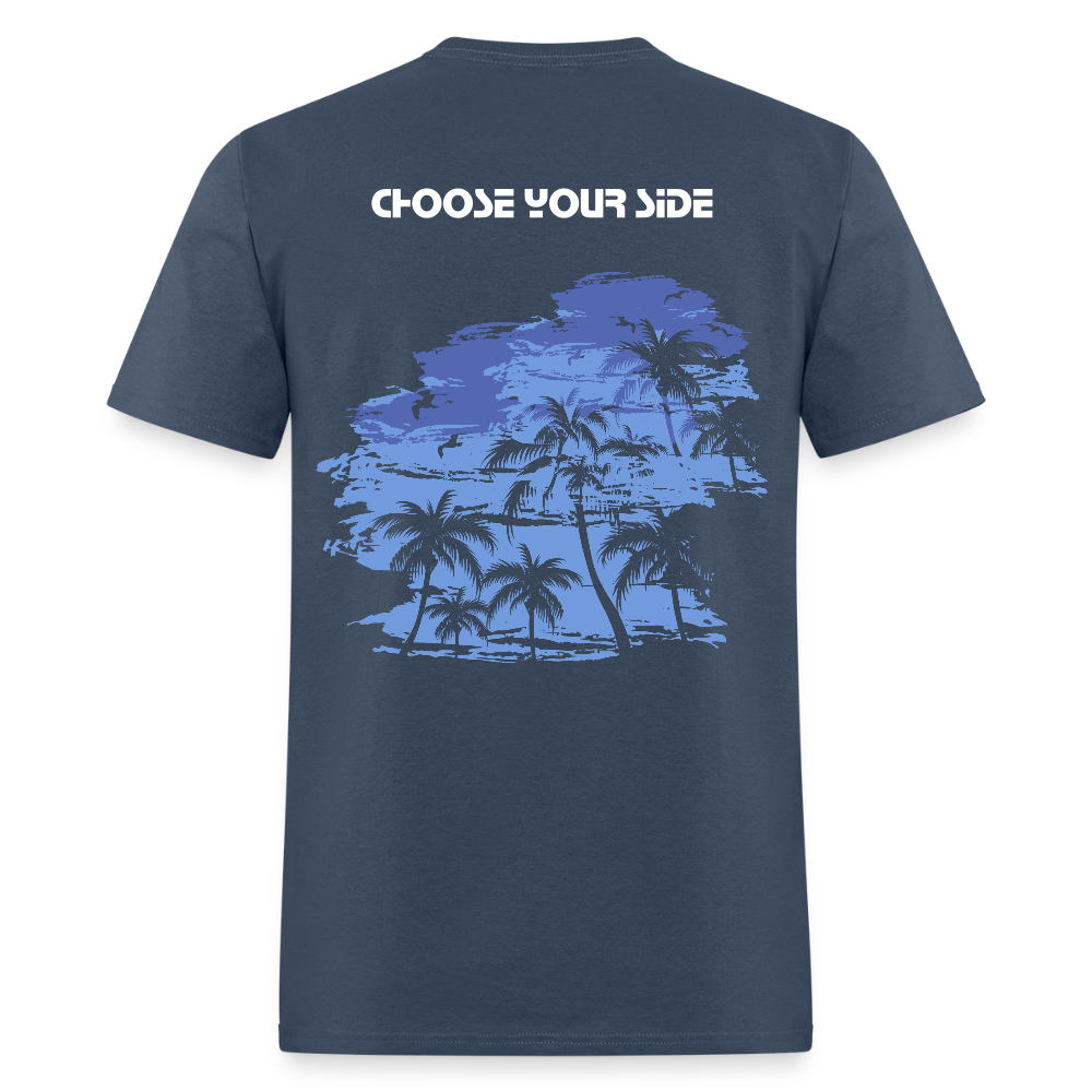 Riviera “Choose Your Side” T-Shirt – Minimal Streetwear Tee -  blue dusk