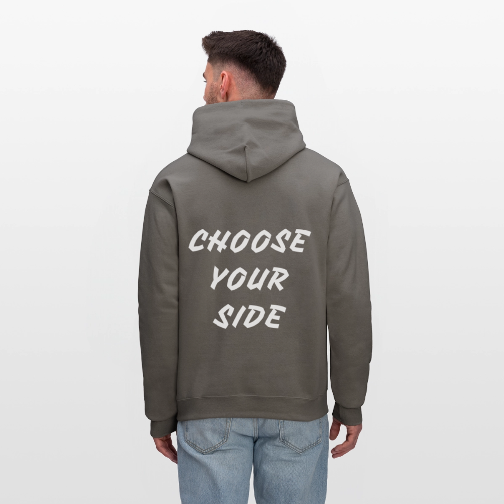 Choose Your Side Oversized Hoodie – Minimal Streetwear Pullover - asphalt gray