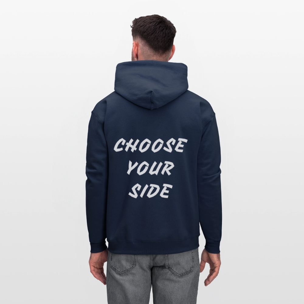 Choose Your Side Oversized Hoodie – Minimal Streetwear Pullover - navy