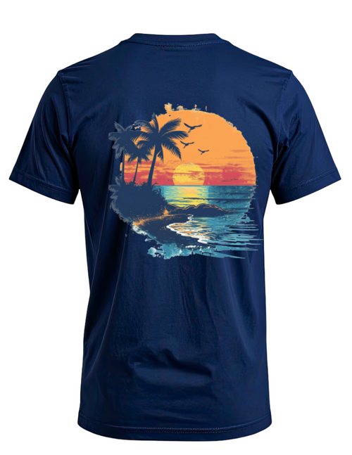 Navi blue t-shirt, Men's. Beach Side.